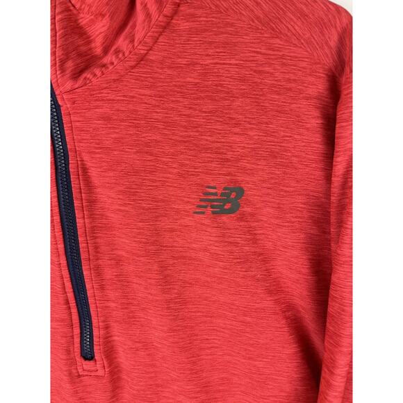 New Balance 1/4 Quarter Zip Light Pullover Men’s Size L Red Running Activewear - Picture 2 of 4